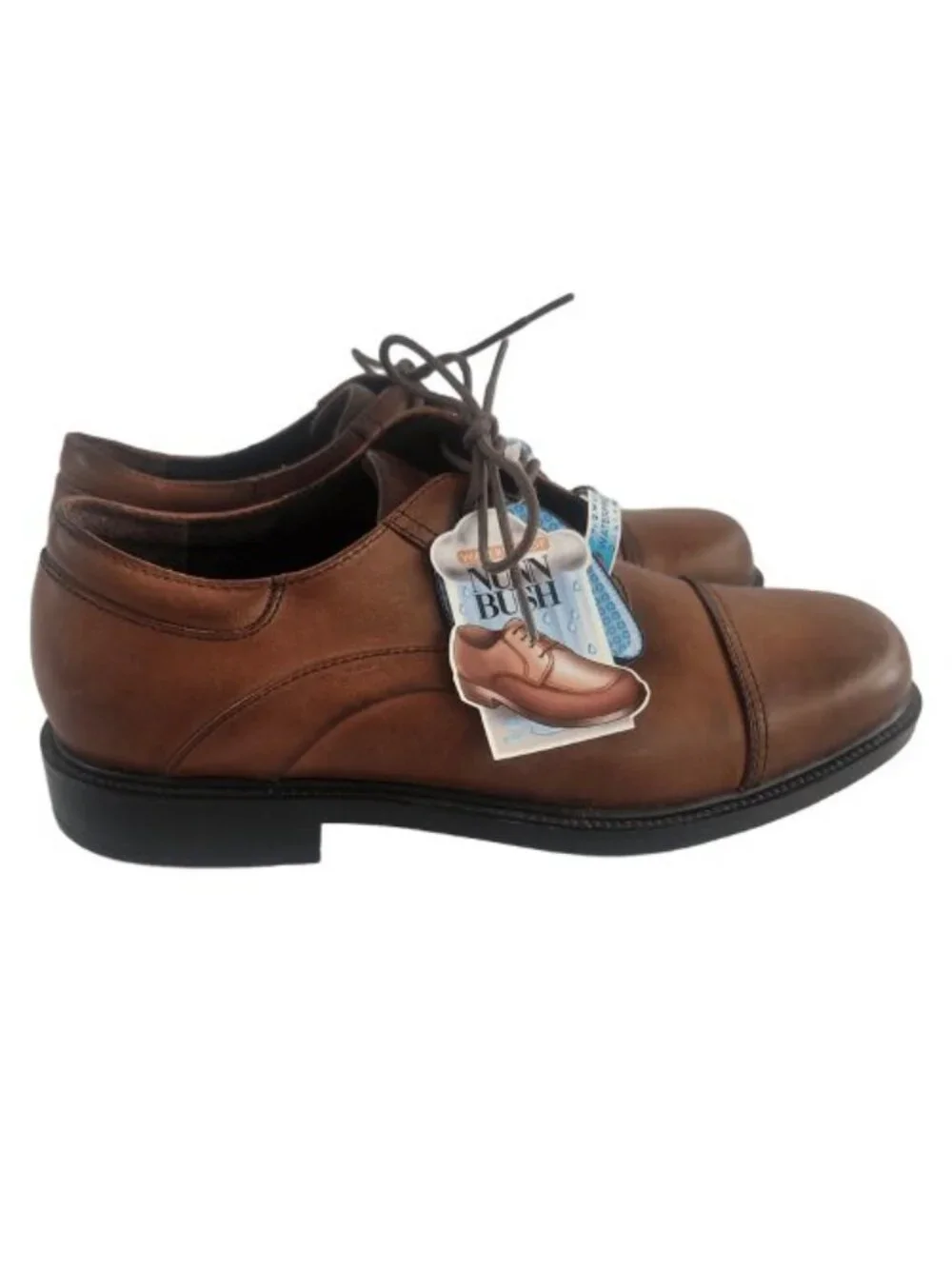 Nunn Bush Men's Brown Waterproof Leather Cap Toe Oxford Shoes 81480-02 Size 9.5M